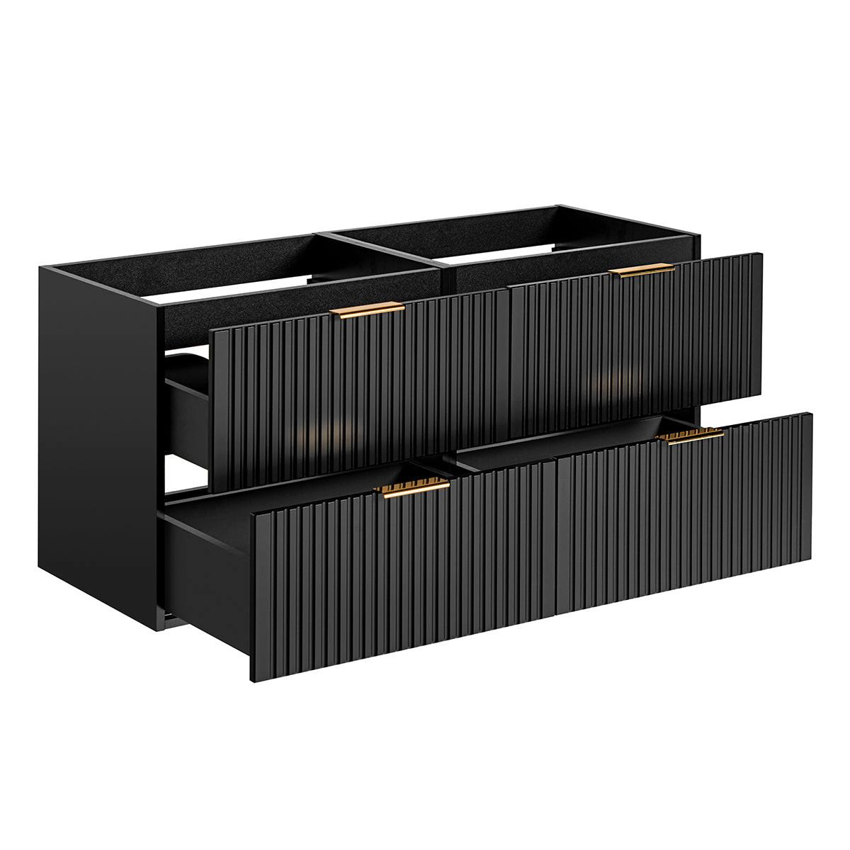 WASCHTISCHUNTERSCHRANK 120.4cm Adriel Mattschwarz - Schwarz, Holzwerkstoff (120.4/57/46cm) - Petits-meubles