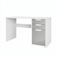 SCHREIBTISCH Logan Fronten in Hellgrau Seidenmatt - Greige, Holzwerkstoff (60/129/76cm) - Vladon