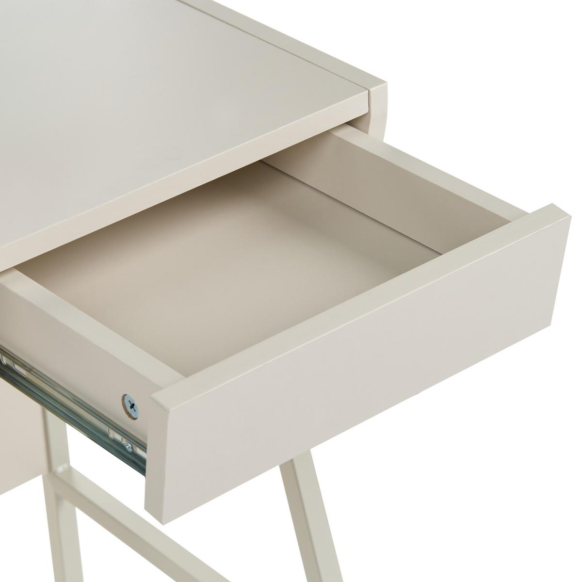 SCHREIBTISCH mit Regalaufsatz Hellbeige 77/46 cm Broxton - Beige, Holzwerkstoff (46/77/89cm) - Beliani