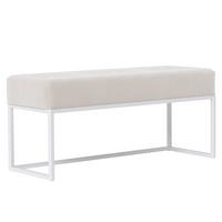 POLSTERBANK PURE 100 cm Metallgestell, Weiß / Creme - Creme, Textil/Metall (100/44/30cm) - Idohome