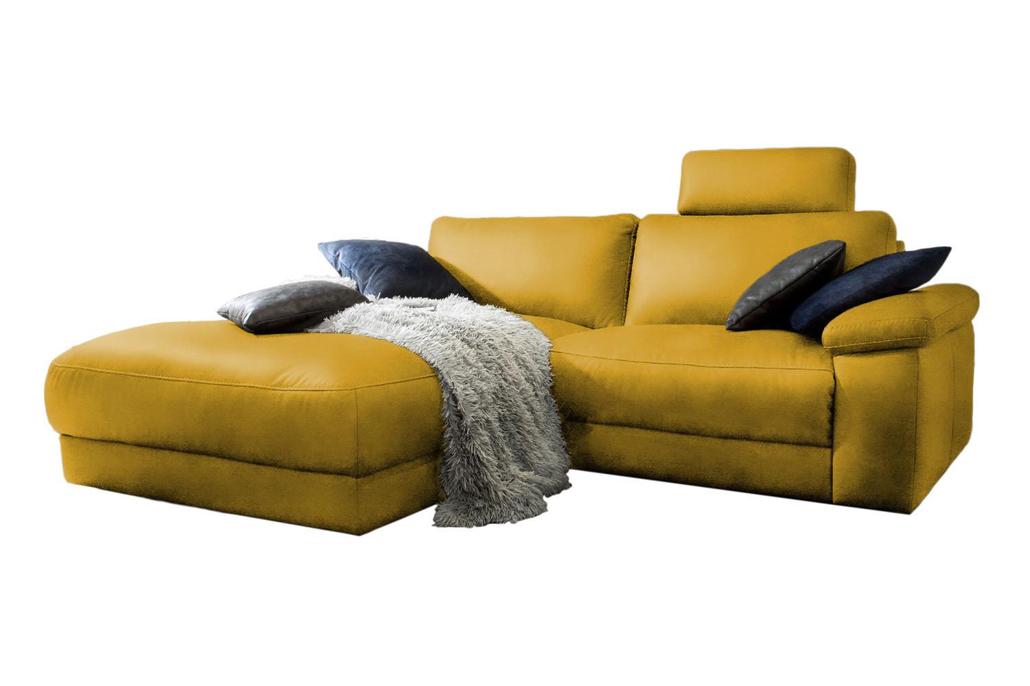 ECKSOFA MOTORISCHER RELAXFUNKTION LOLA Gold Webstoff Relaxfunktion - Goldfarben/Schwarz, Textil (233/178cm) - KAWOLA