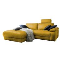 ECKSOFA MOTORISCHER RELAXFUNKTION LOLA Gold Webstoff Relaxfunktion - Goldfarben/Schwarz, Textil (233/178cm) - KAWOLA