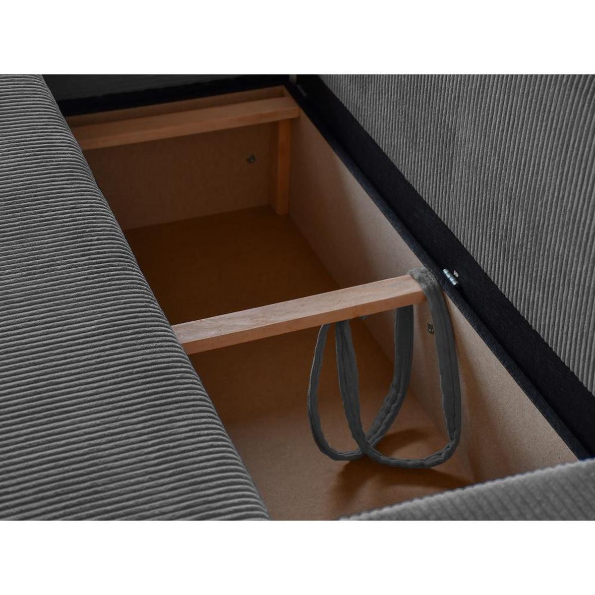 ECKSCHLAFSOFA mit Schlaffunktion Hektor, 247 cm, Ottomane 70 cm, grau - Schwarz/Grau, Kunststoff/Textil (247/152cm) - Beautysofa