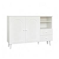 SIDEBOARD 118cm mit gewölbten Türen, 2 Schubladen, für Wohnzimmer - Weiß, Holzwerkstoff (118/82/35cm) - Urban Meuble