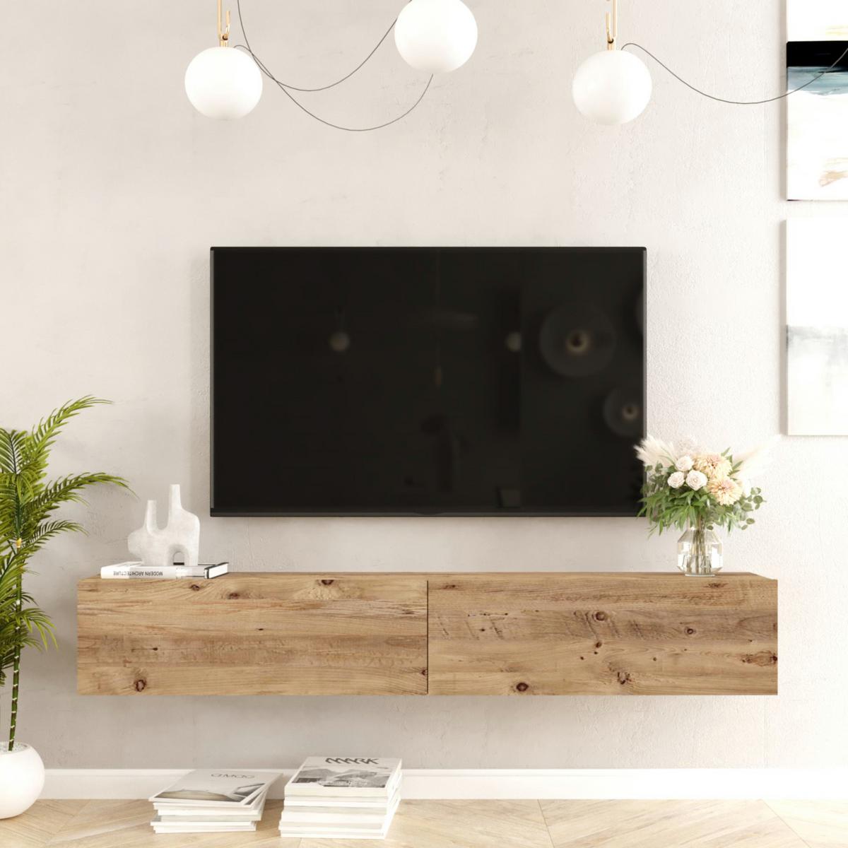 TV-ELEMENT Lapinlahti - Naturfarben, Holzwerkstoff (180/29.5/31.5cm) - [en.casa]