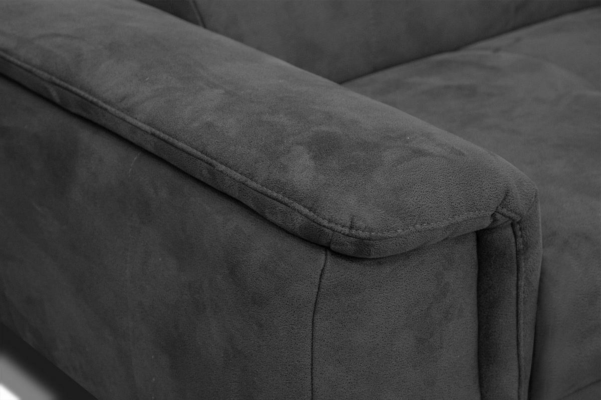 ECKSOFA FIERO 4-Sitzer, dunkelgrau - Dunkelgrau/Schwarz, Holzwerkstoff/Textil (288/170cm) - Wozimo