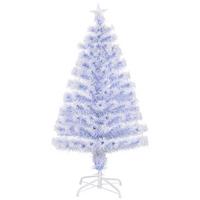 KÜNSTLICHER Weihnachtsbaum Tannenbaum mit LED-Leuchten Weiß+Blau - Multicolor, Kunststoff (120cm) - HOMCOM