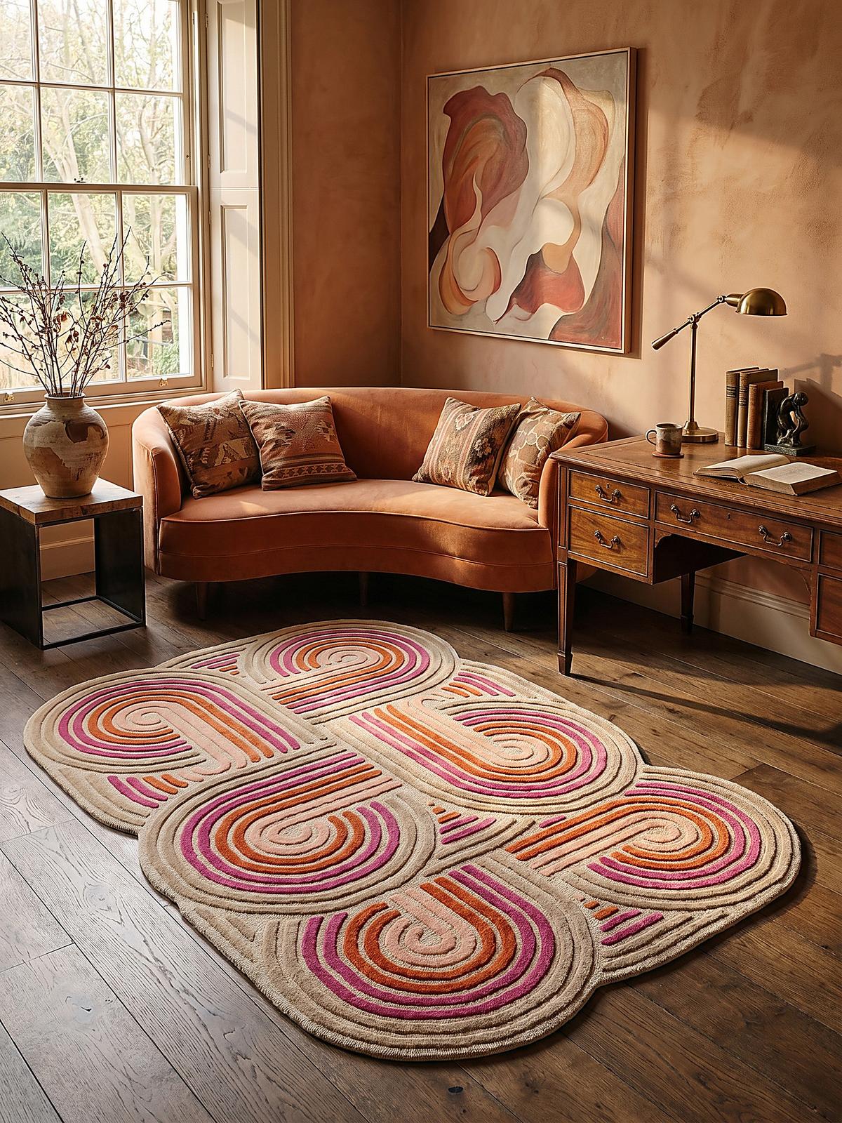 WOLLTEPPICH SOAR, abstrakt, Rosa, 200 x 300 cm - Rosa, Textil (300/200cm) - KADIMA DESIGN