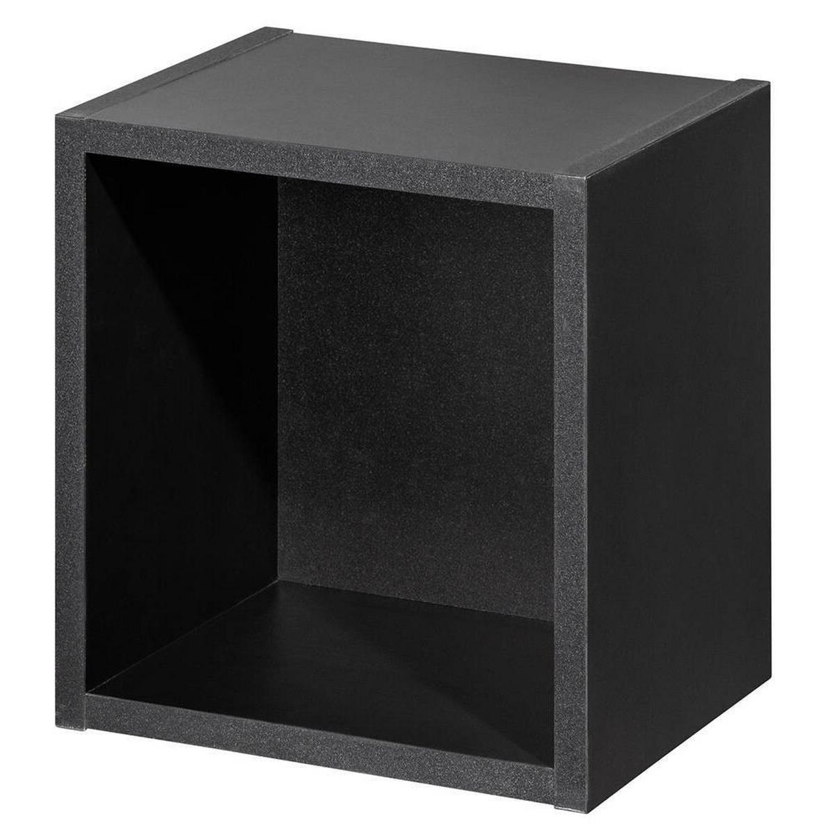 BADEZIMMERREGAL Skelbolu - Schwarz, Holzwerkstoff (27/25/21cm) - [en.casa]