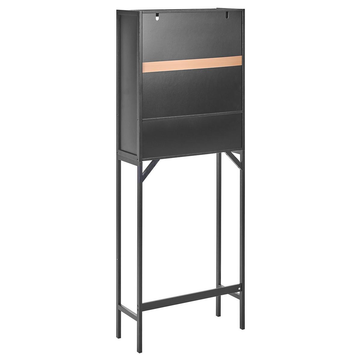 BADEZIMMERSCHRANK Bambus 63 cm Schwarz Okarche - Schwarz, Holz (63/167/25cm) - Beliani
