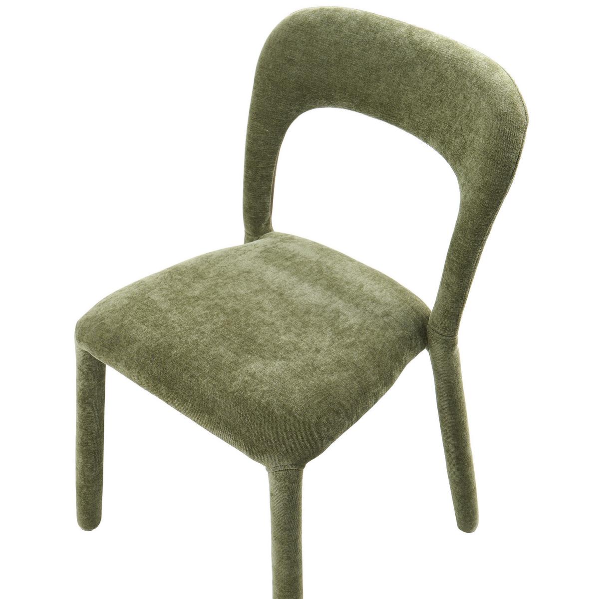 STUHL 2er-Set Chenillegewebe Grün Lakeville - Grün, Textil (48/80/56cm) - Beliani