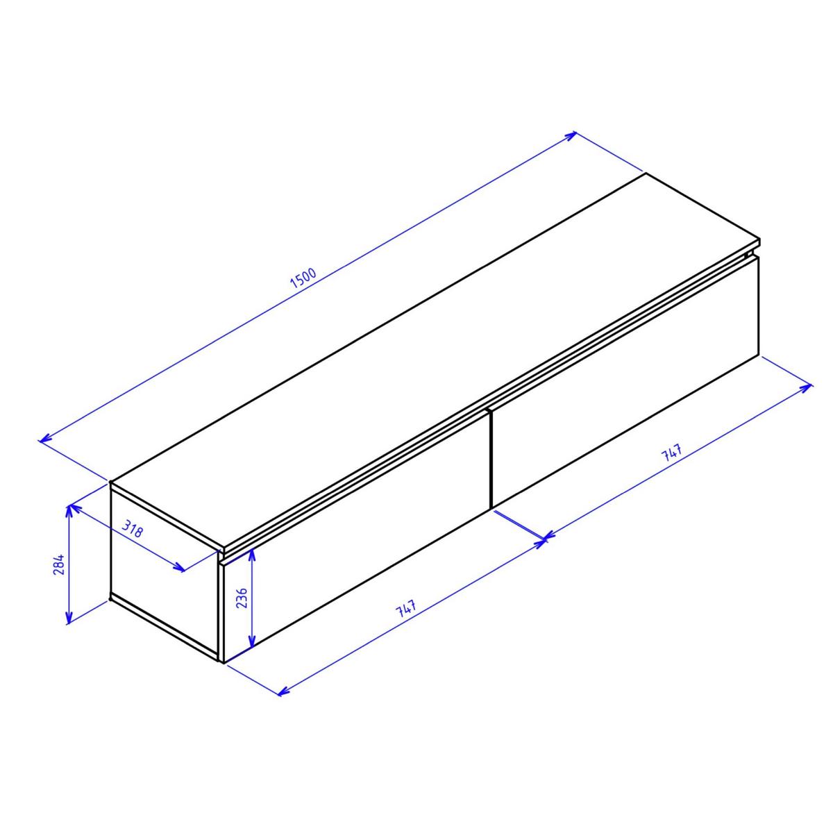 TV-LOWBOARD Bemmi Weiß 150 cm - Weiß, Holzwerkstoff (150/28.4/31.8cm) - Selsey
