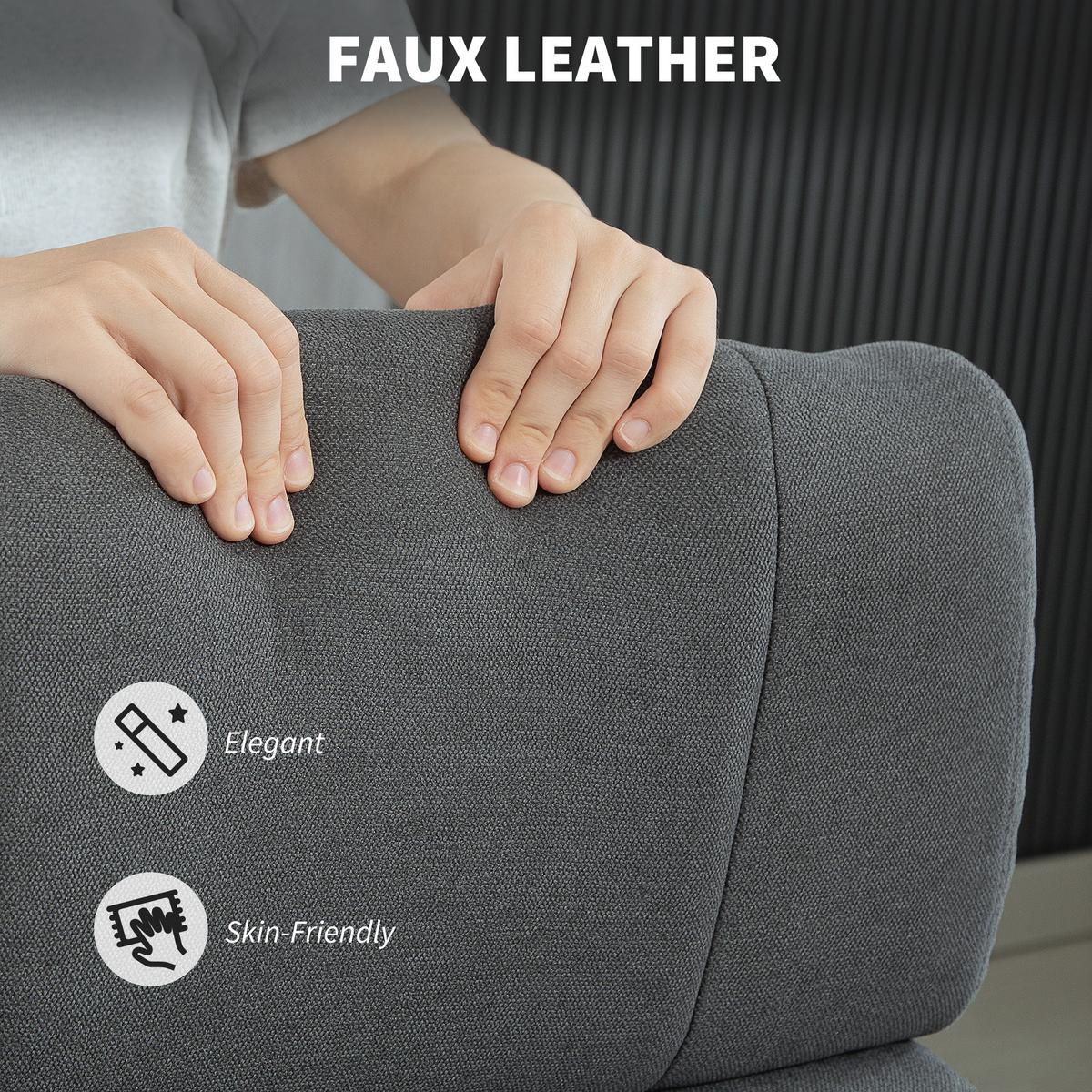 BÜROSTUHL, Ergonomischer Schreibtischstuhl mit Samt-Optik Fußstütze Dunkelgrau - Dunkelgrau, Textil (56/115/68.5cm) - HOMCOM