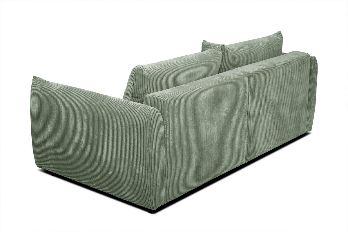 SOFA TAUER 3-Sitzer, mintgrün - Schwarz/Mintgrün, Holzwerkstoff/Kunststoff (112/84/206cm) - Wozimo