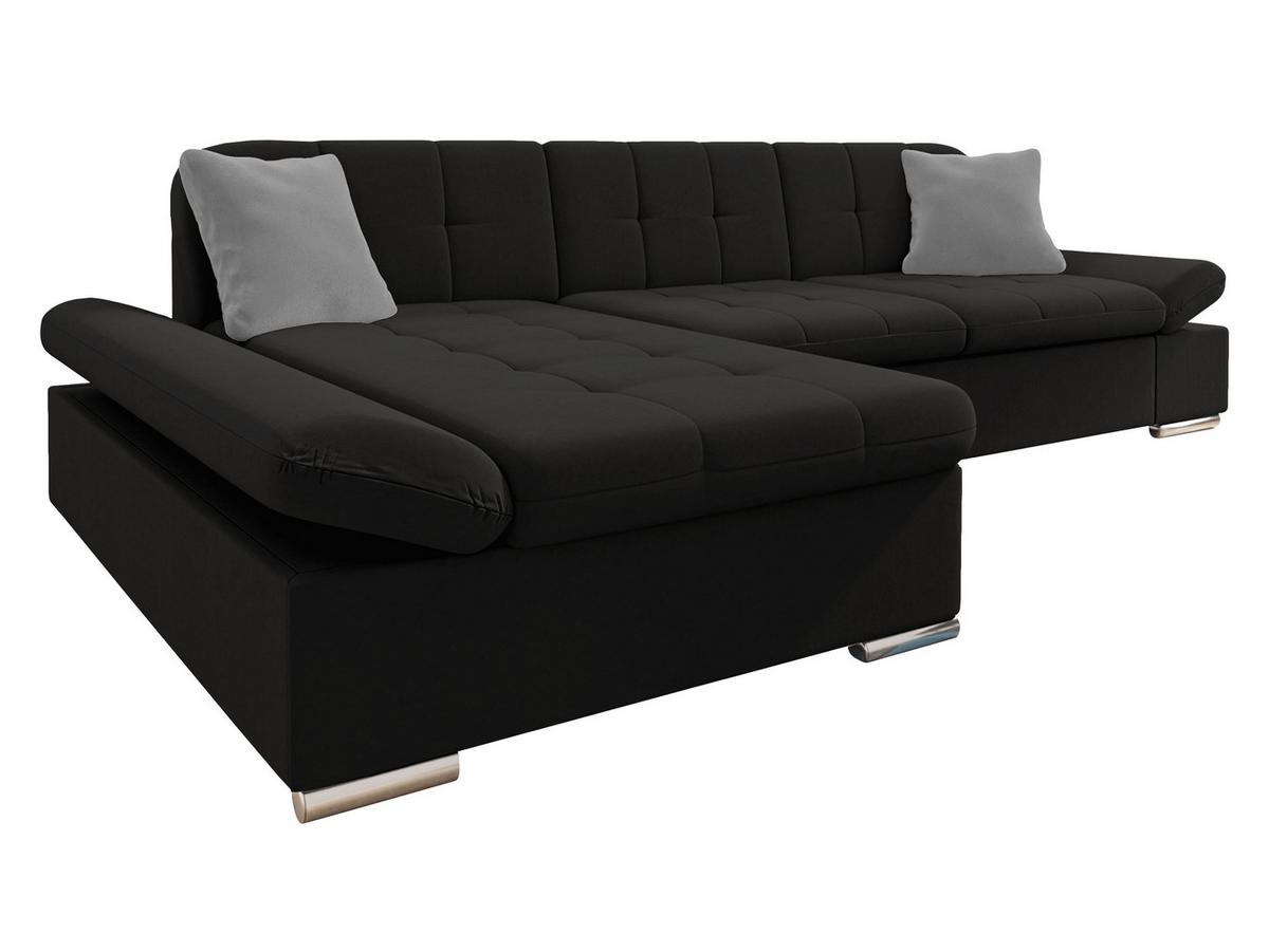 ECKSOFA Montana, Seite: Links - Schwarz, Holz/Textil (278/161cm) - MIRJAN24