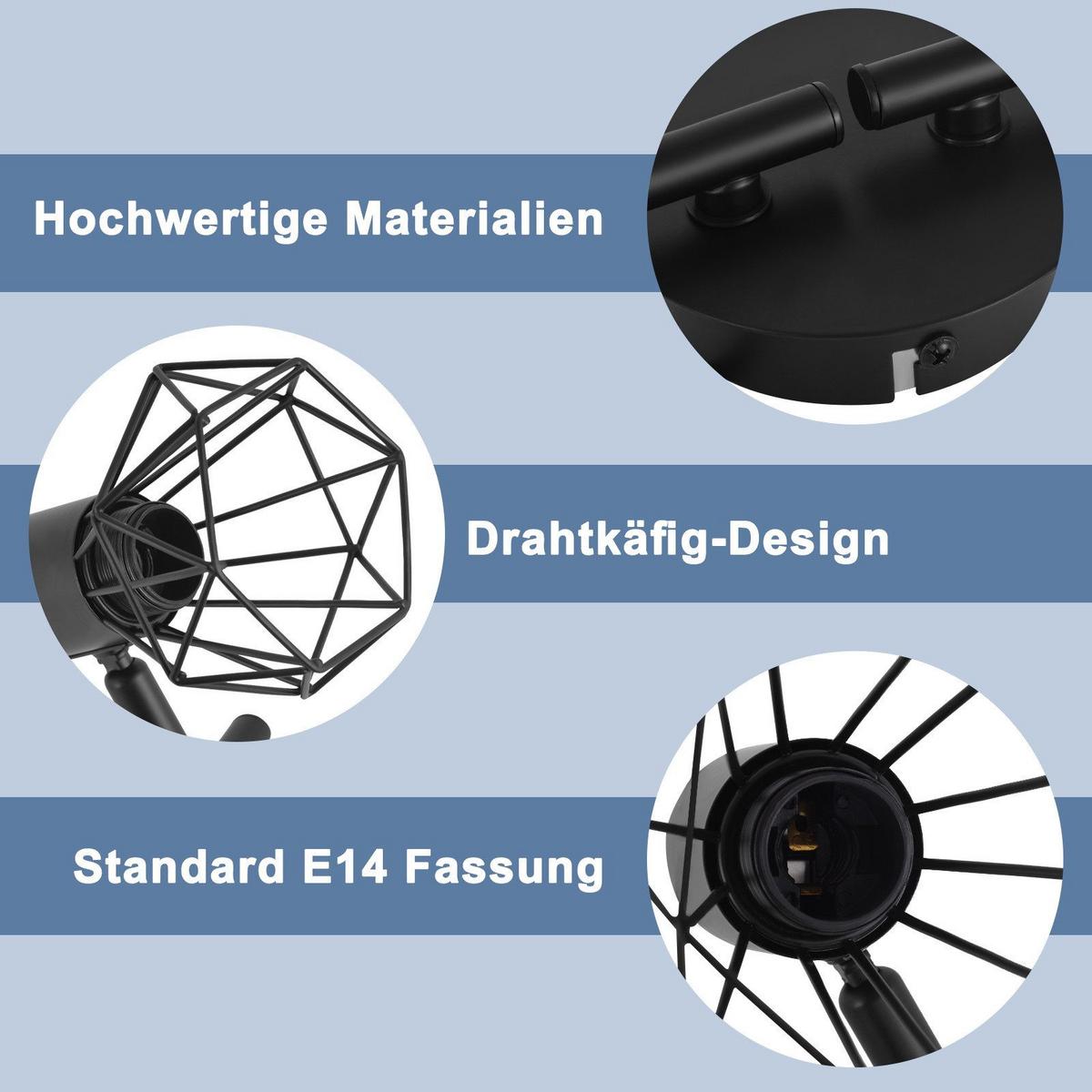 DECKENSTRAHLER Flagler 4-flammig 71/20/9.5 cm - Schwarz, Metall (71/20/9.5cm) - Nettlife