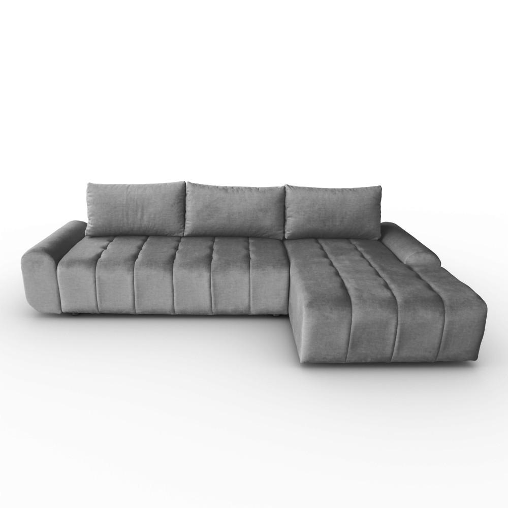 ECKSCHLAFSOFA Costa L Dunkelgrau rechts - Dunkelgrau/Schwarz, Kunststoff/Textil (290/169cm) - Beautysofa