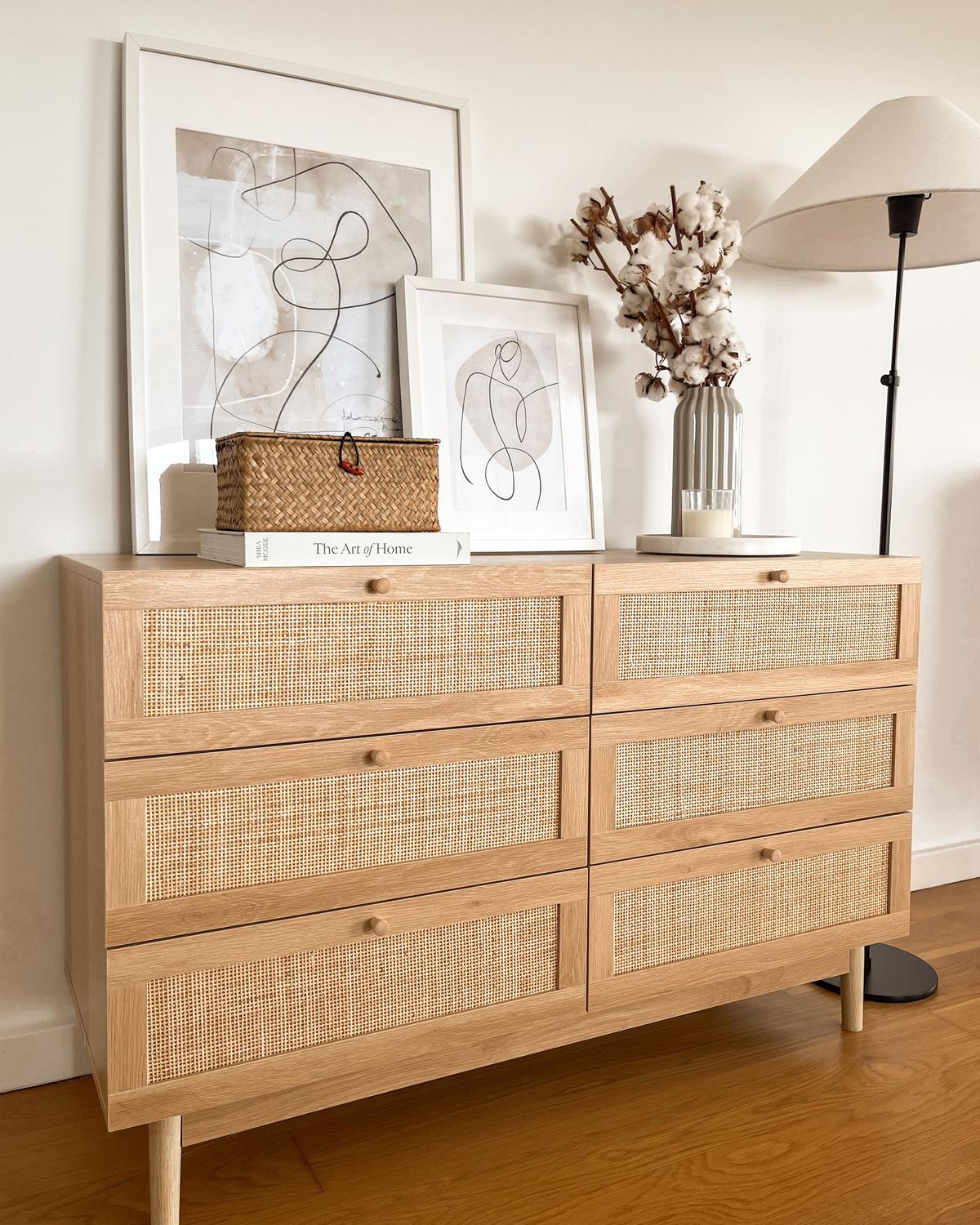 KOMMODE mit 6 Schubladen Hellbraun Nivo - Braun, Holzwerkstoff (120/76/42cm) - Beliani