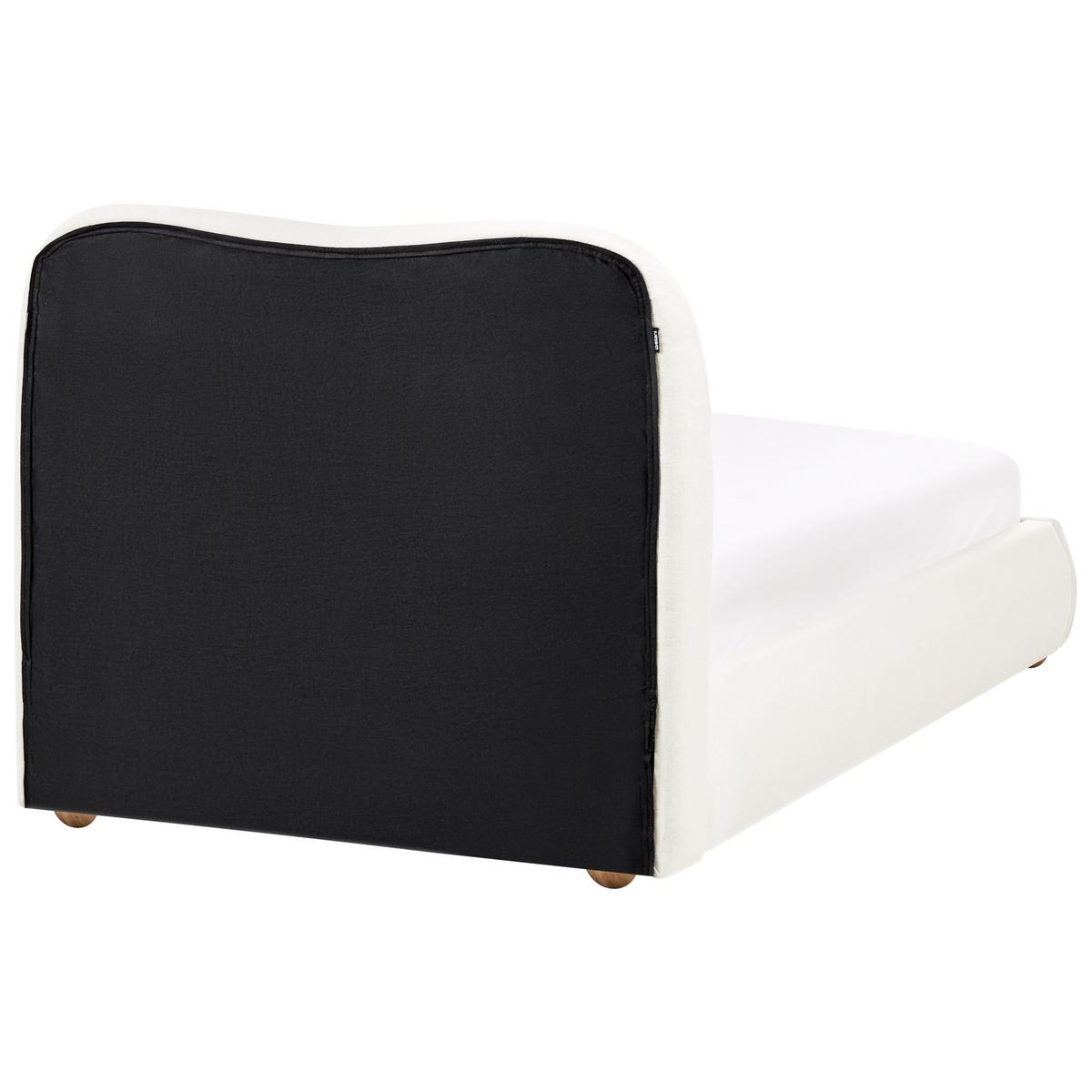 BETT mit Stauraum 90/200 cm Stoff Cremeweiß Blagnac - Creme, Textil (90/200cm) - Beliani