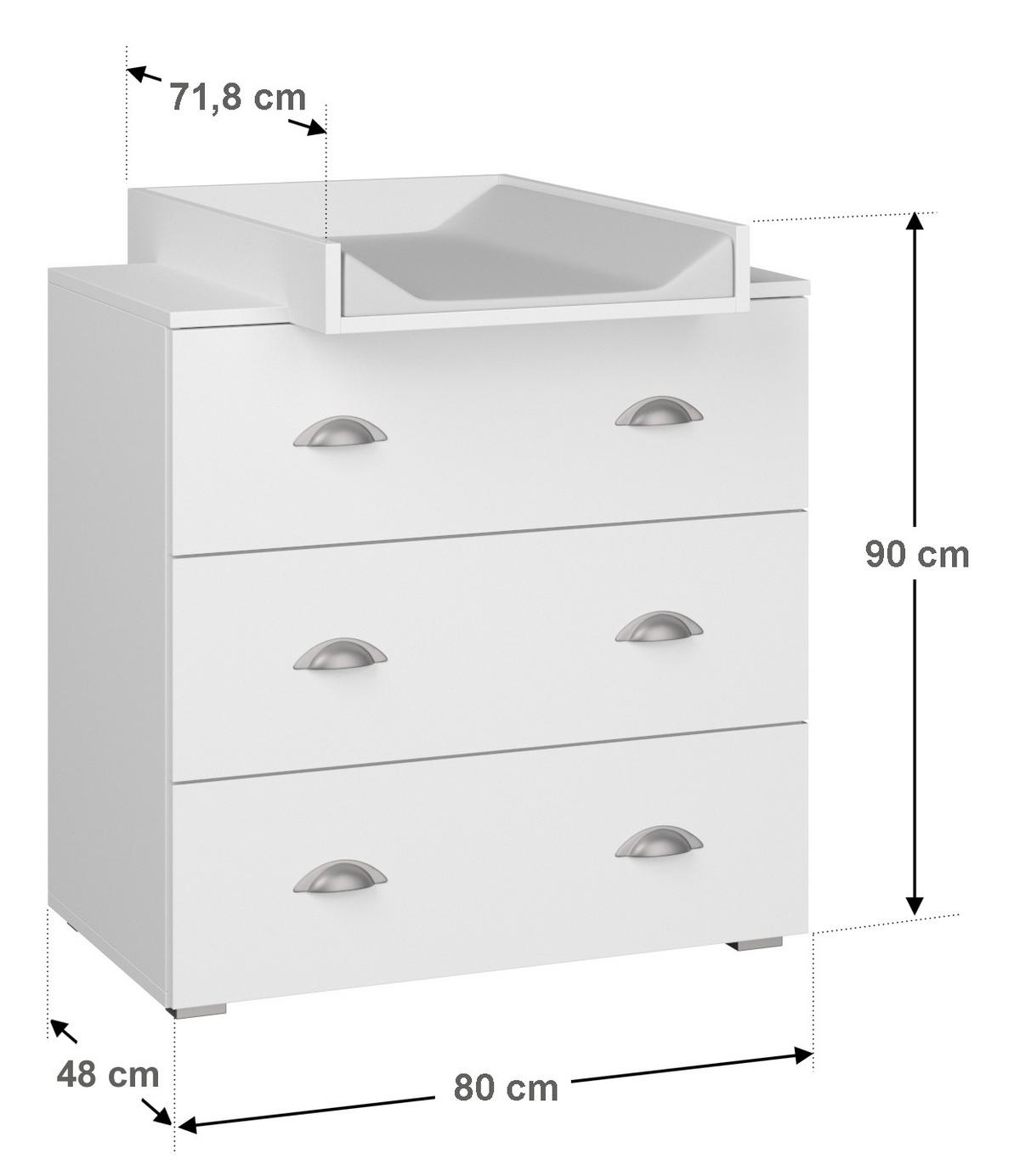 KOMMODE Weiß 80/90/72 - Weiß, Holzwerkstoff (80/90/72cm) - RAUMHIRSCH FURNITURE
