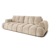 BETTSOFA DAFNE Creme Chenille-Stoff mit Schlaffunktion - Creme, Textil (300/88/113cm) - MASSENO