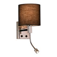 WANDLEUCHTE Jalen 19.5/19.5/15 cm - Schwarz, Textil/Metall (19.5/15/19.5cm) - ZMH