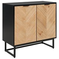 SIDEBOARD Schwarz Alaska - Hellbraun/Schwarz, Holzwerkstoff (80/80/40cm) - Beliani