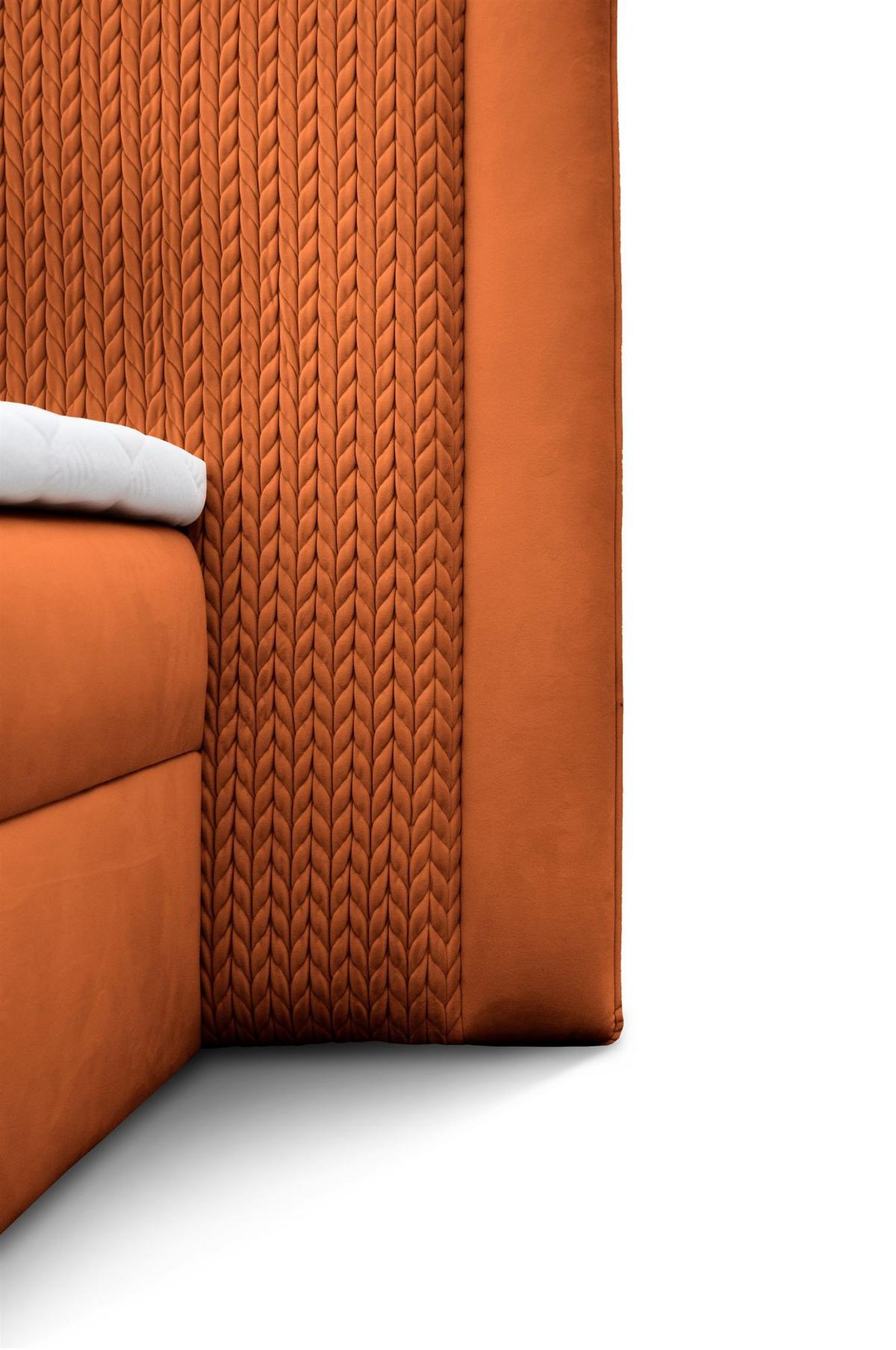 BOXBETT Cedric In Magic Velvet - Rotbraun, Holzwerkstoff/Textil (160/200cm) - Fun Möbel