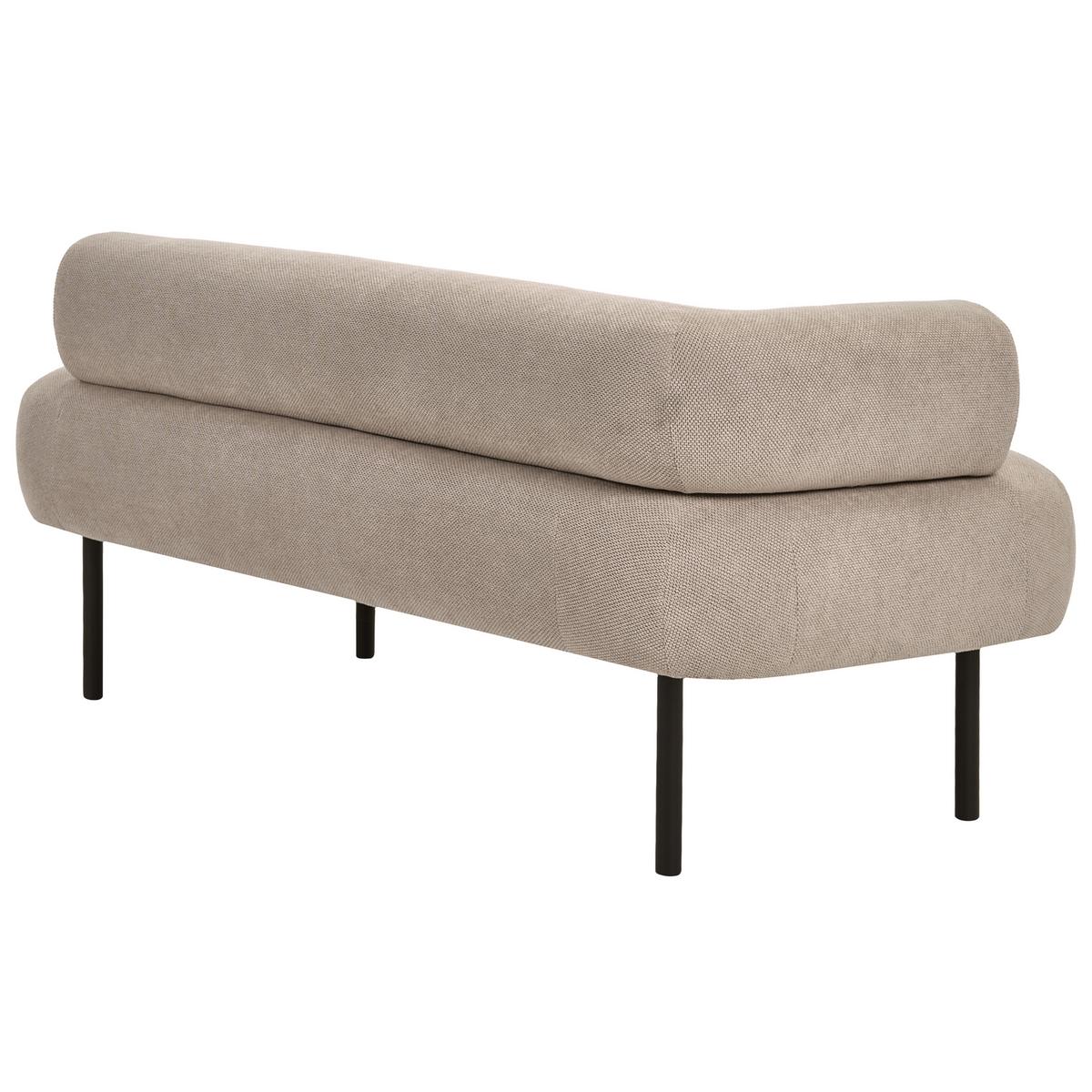 CHAISELONGUE-LINKSSEITIGE Stoff Taupe Mirmande - Taupe/Beige, Textil (153/65/70cm) - Beliani