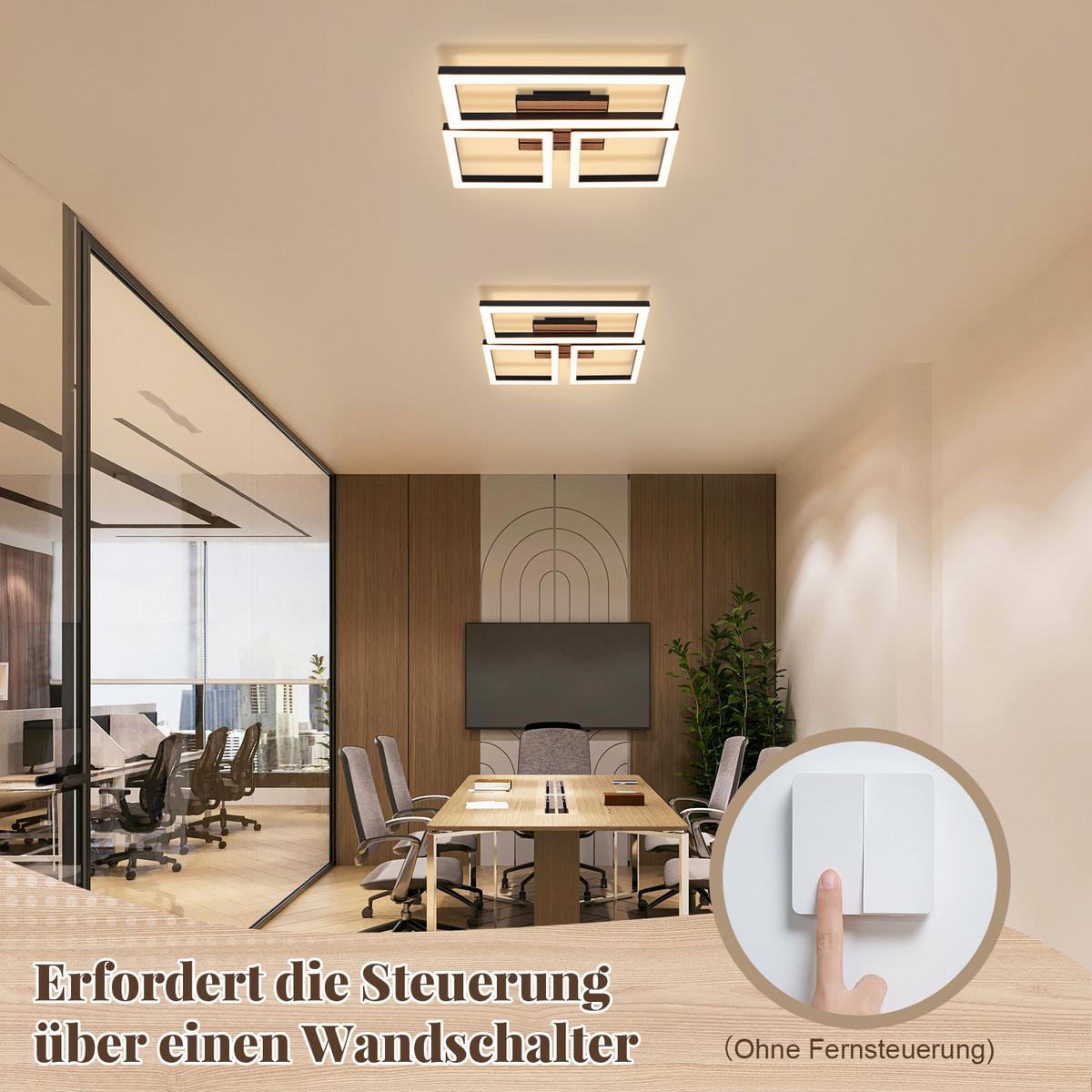 LED DECKENLEUCHTE Vrelis 37/31/6 cm - Schwarz, Kunststoff/Metall (37/31/6cm) - ZMH