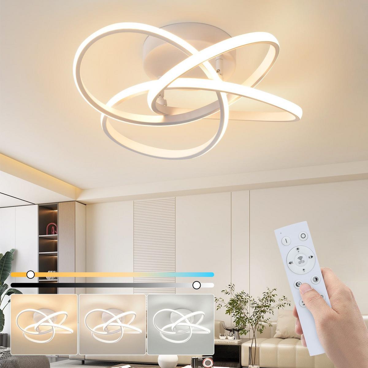 LED DECKENLEUCHTE FORD II 42/45/16 cm - Weiß, Metall (45/42/16cm) - Nettlife