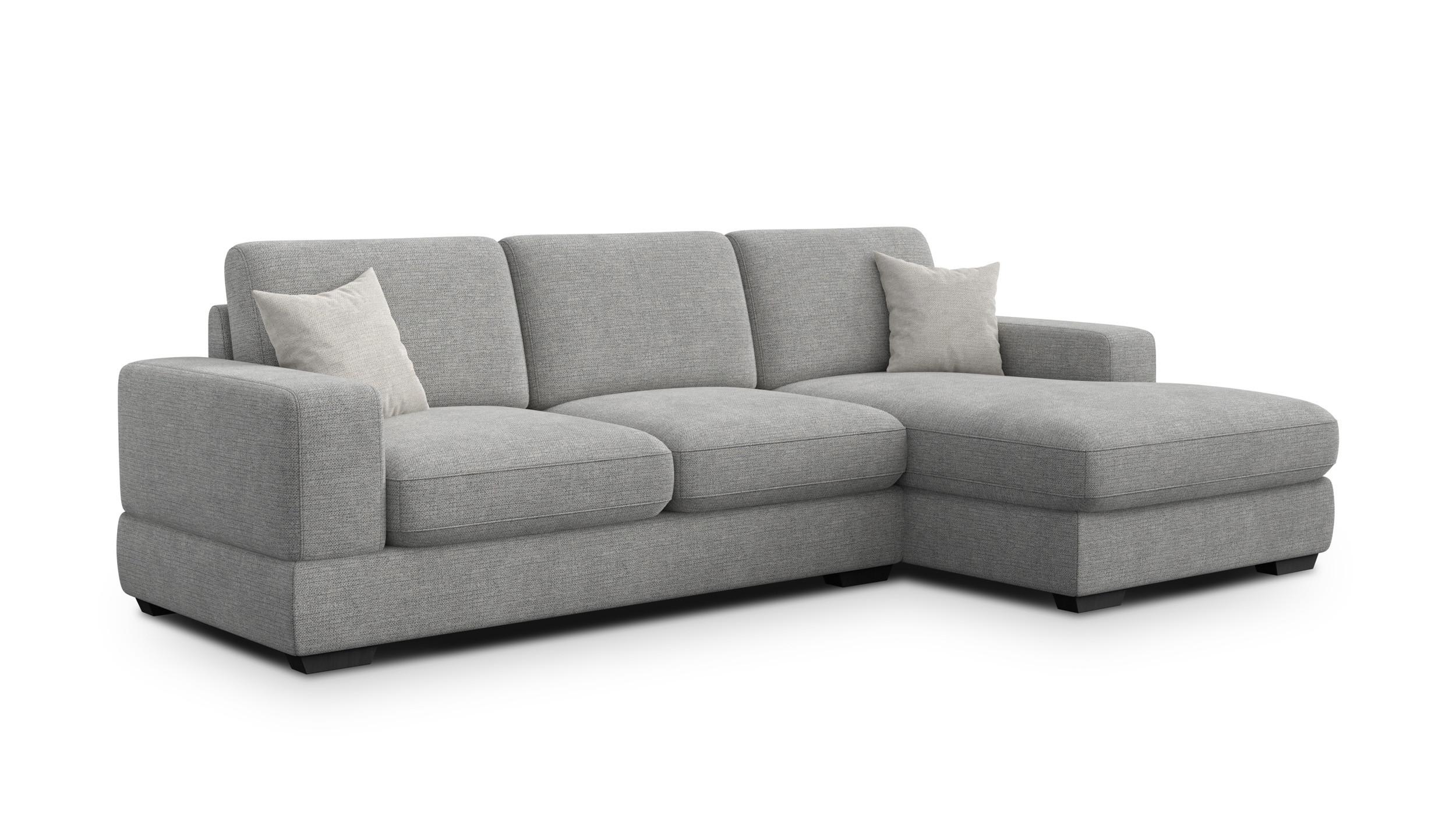 ECKSOFA OTTO 4-Sitzer, grau - Schwarz/Grau, Holz/Textil (279/159cm) - Wozimo