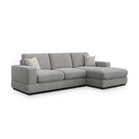 ECKSOFA OTTO 4-Sitzer, grau - Schwarz/Grau, Holz/Textil (279/159cm) - Wozimo