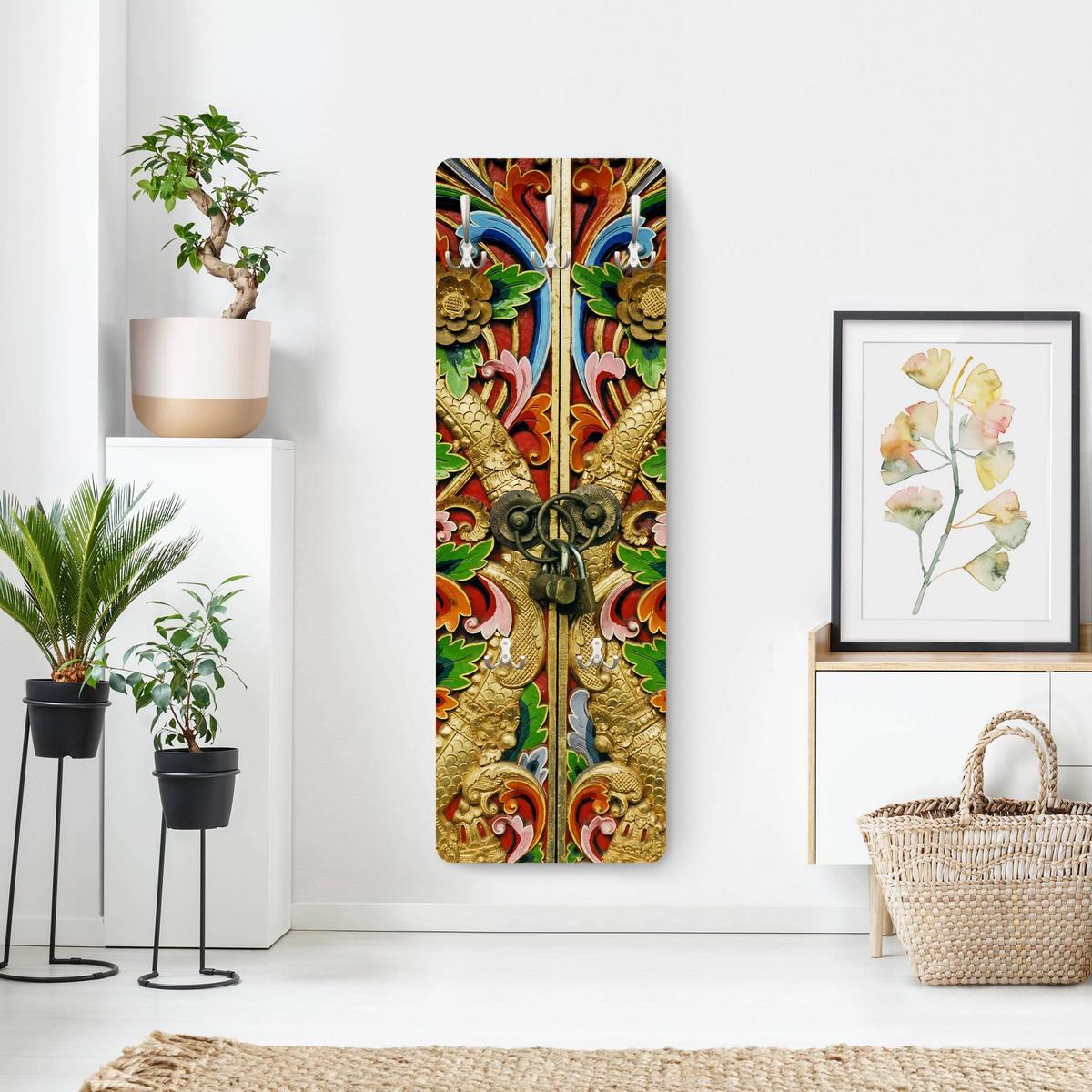 WANDGARDEROBE - Golden Gate Modern mit Muster 34/105 cm - Multicolor, Holzwerkstoff (34/105/1.6cm) - Bilderwelten