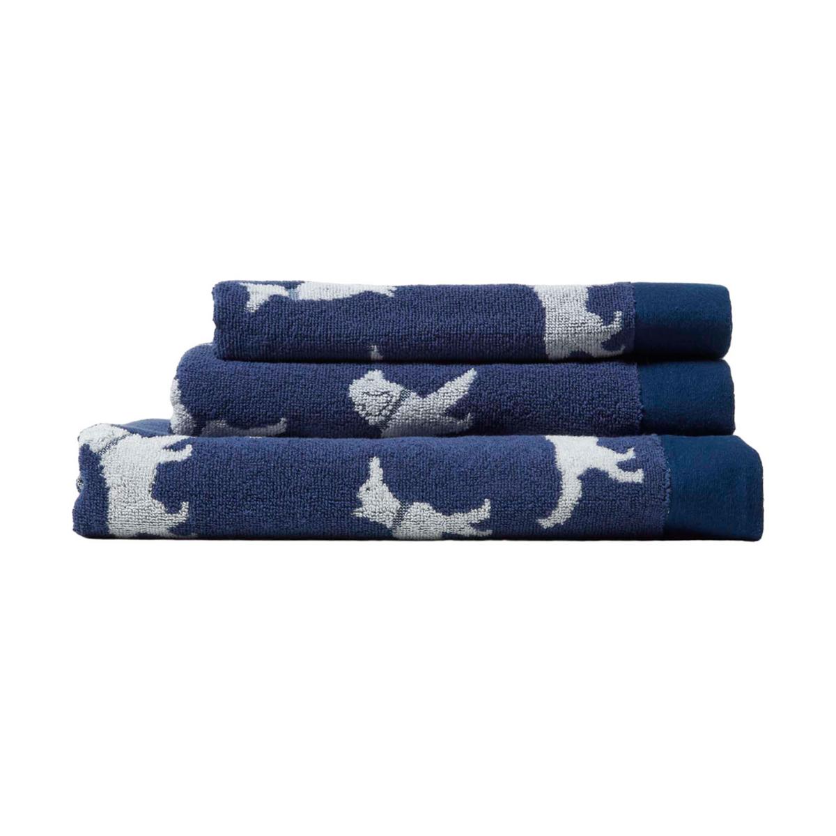 HANDTUCH Hunde blau - Dunkelblau, Textil (50/85cm) - Homescapes