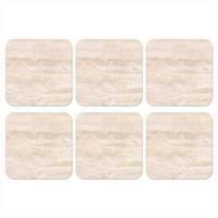 GLASUNTERSETZER 6er-Set Marmor - Steine - Sand - Textur 10x10 cm - Sandfarben, Naturmaterialien (10/0.2cm) - MuchoWow