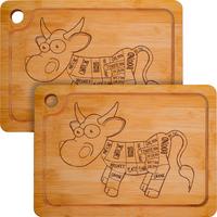 STEAKBRETT 23/33/2 cm, Bambus - Braun, Holz (23/33cm) - Dunedesign