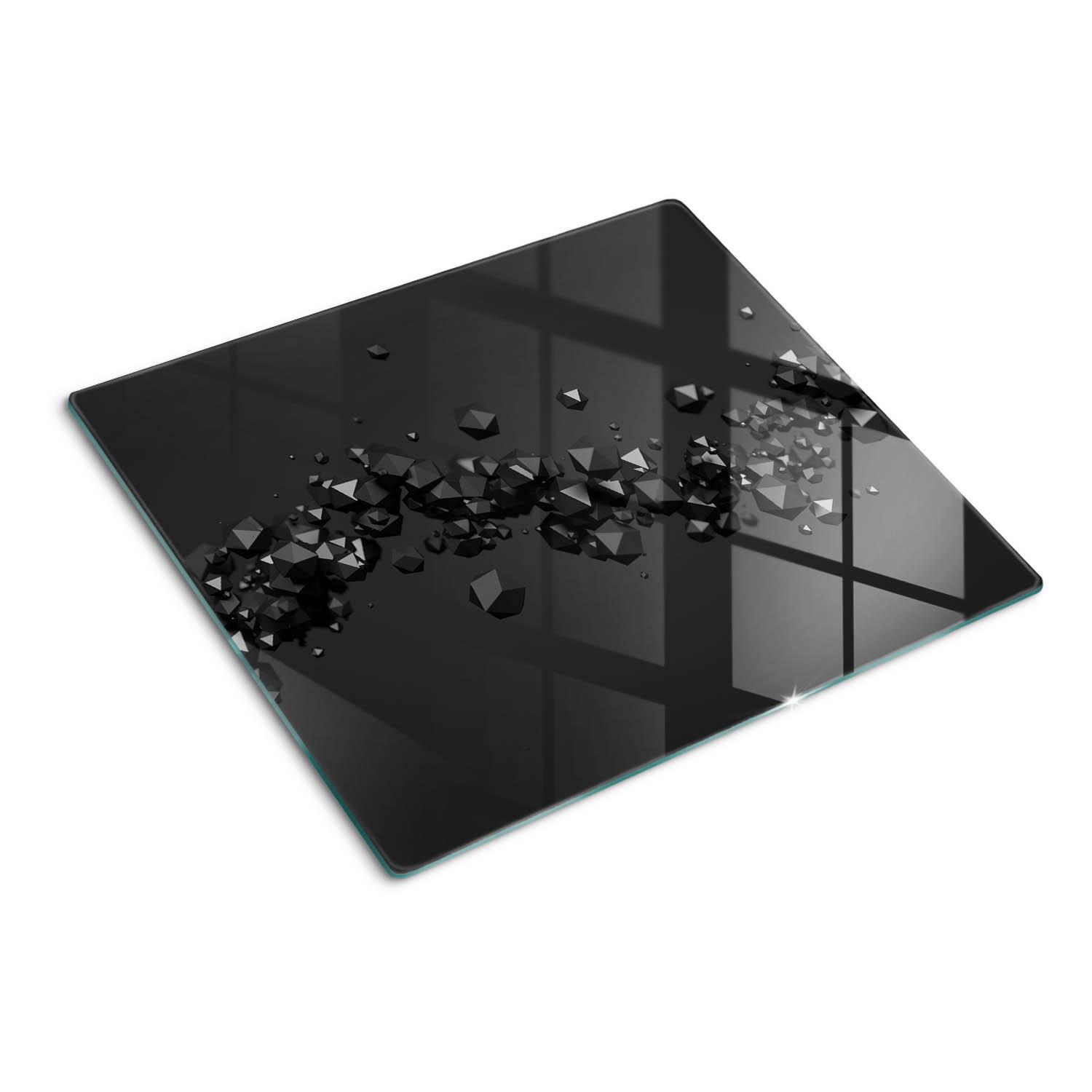 GLASPLATTE 60x52 cm 3D - Schwarz, Glas (60/0.4/52cm) - TULUP