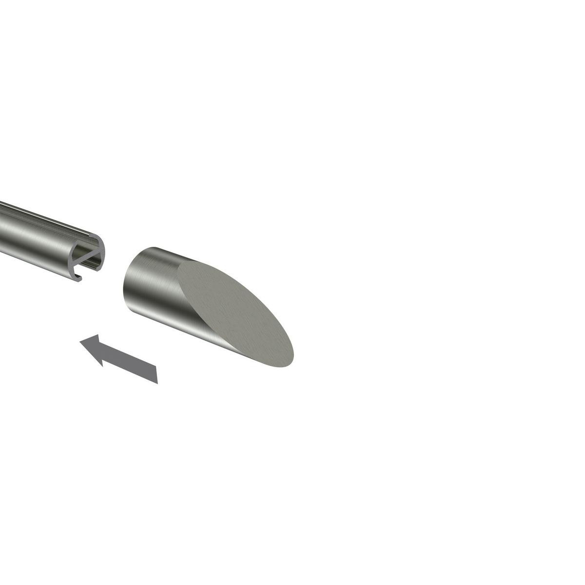 ENDSTÜCKE FÜR GARDINENSTANGEN 16 mm Ø, Santoni Edelstahl-Optik, Packung 2 Stück - Edelstahlfarben, Metall (6/2/2cm) - INTERDECO