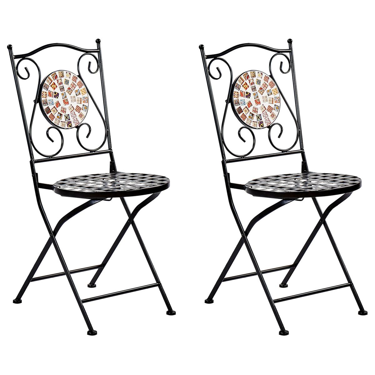 BISTRO-SET 2er Schwarz Casario - Multicolor/Schwarz, Metall - Beliani