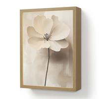 WANDLEUCHTE MIT AKKU Blume - Beige - Farbe - Schatten 30x40 cm - Beige, Holzwerkstoff (30/40/8cm) - OnlyWow
