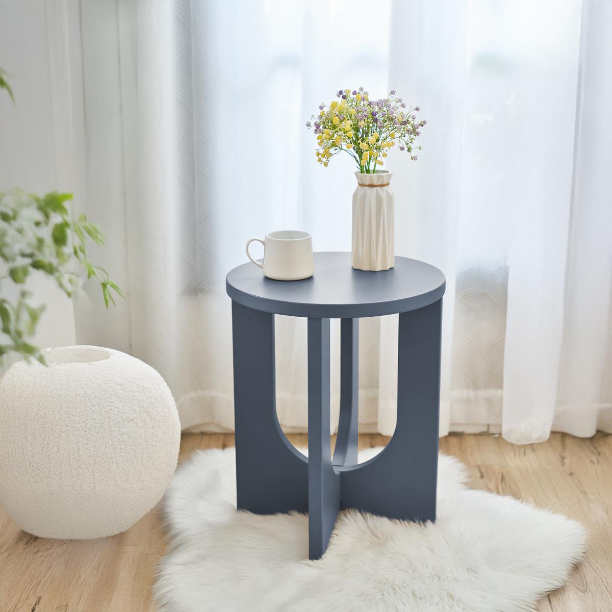 BEISTELLTISCH Kysdajore - Blaugrau, Holzwerkstoff (40/40/50cm) - [en.casa]