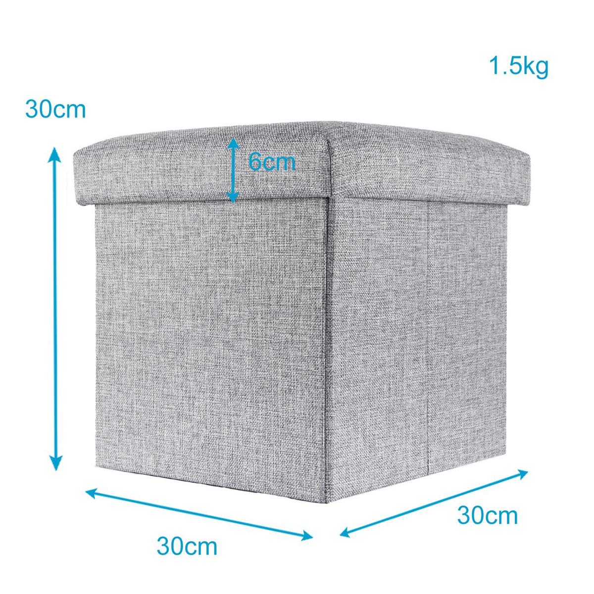 SITZWÜRFEL Faltbar 30/30/30 cm (Grau) - Grau, Textil (30/30/30cm) - Intirilife