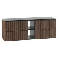 WASCHTISCHUNTERSCHRANK 140.6cm Siena Holz und Schwarz - Schwarz, Holzwerkstoff (140.6/52.2/46.5cm) - Petits-meubles