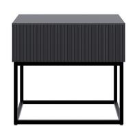 NACHTSCHRANK Veldio Schwarz mit schwarzen Beinen 50 cm - Schwarz, Holzwerkstoff/Metall (50/44/35.6cm) - Selsey