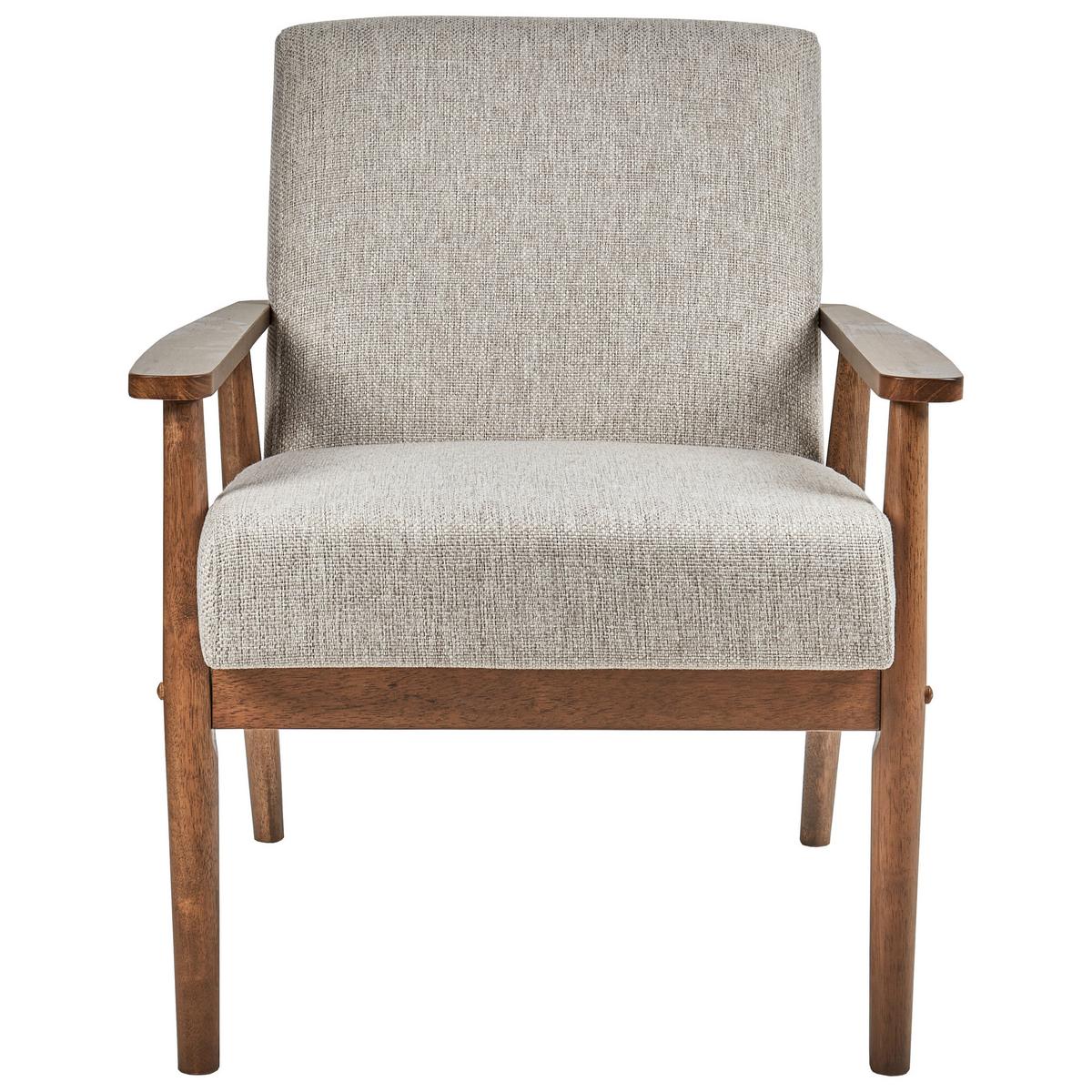 SESSEL Dunkelbraun/Grau Esrum - Grau, Textil (62/79/80cm) - Beliani