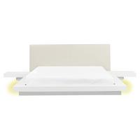 BETT mit LED 160x200 cm Weiß Zen - Weiß, Holzwerkstoff (160/200cm) - Beliani