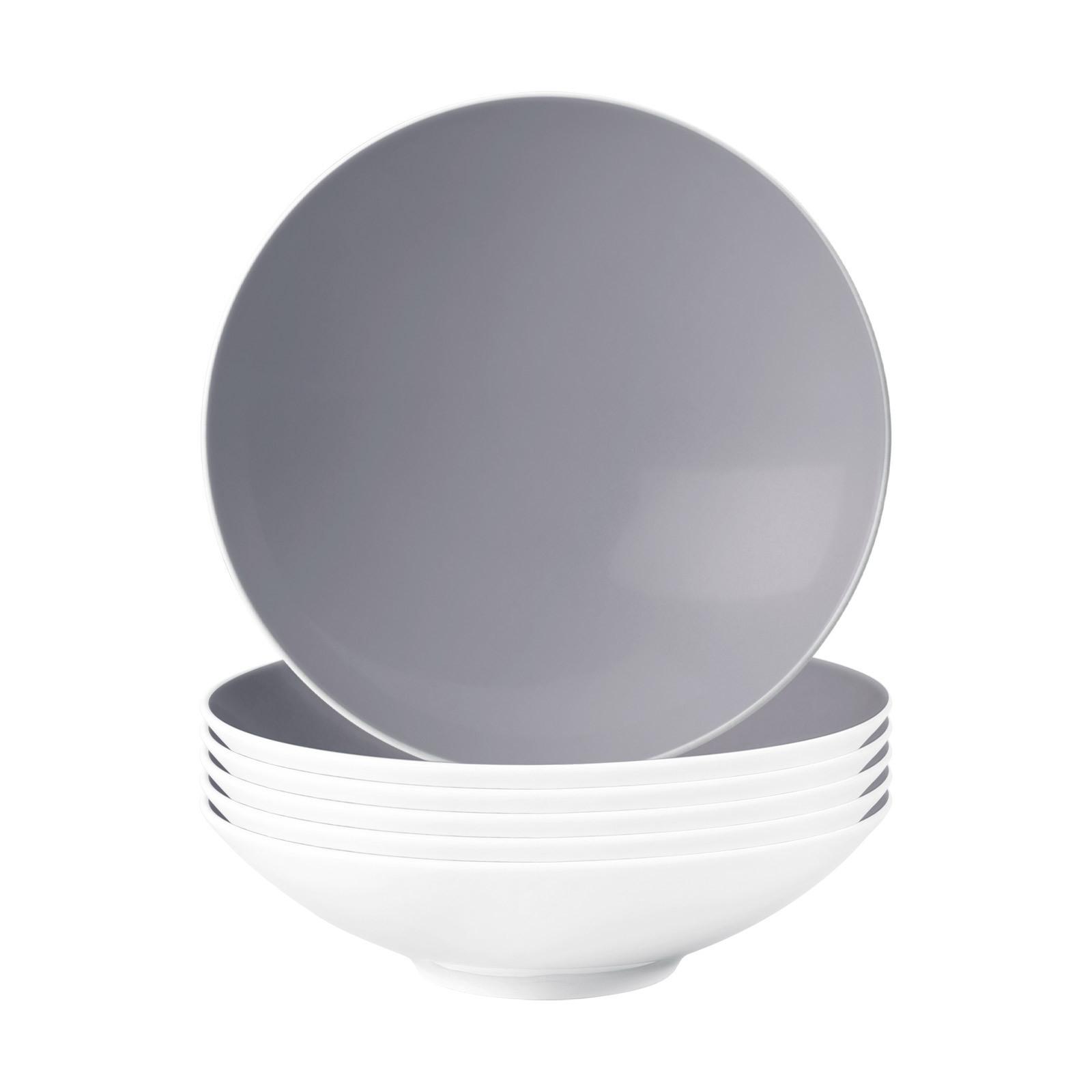 SUPPENTELLER Life Fashion Elegant Grey ø 20 cm 6er Set - Grau, Keramik (20cm) - Seltmann Weiden