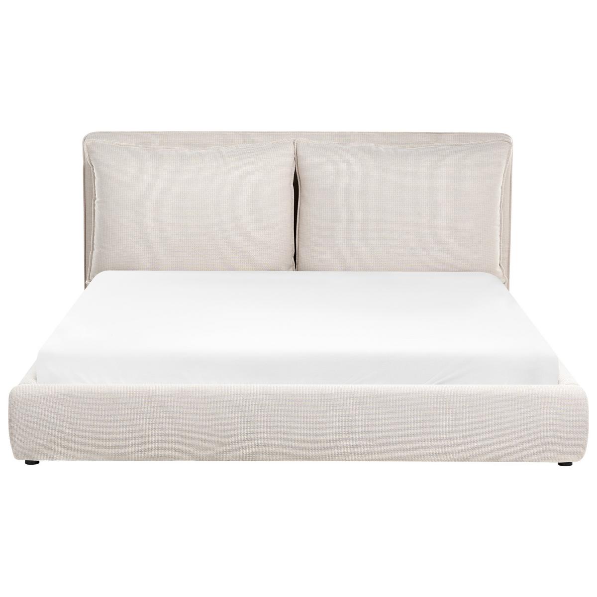 BETT mit Lattenrost 180/200 cm Stoff Beige Bajonna - Beige, Textil (180/200cm) - Beliani