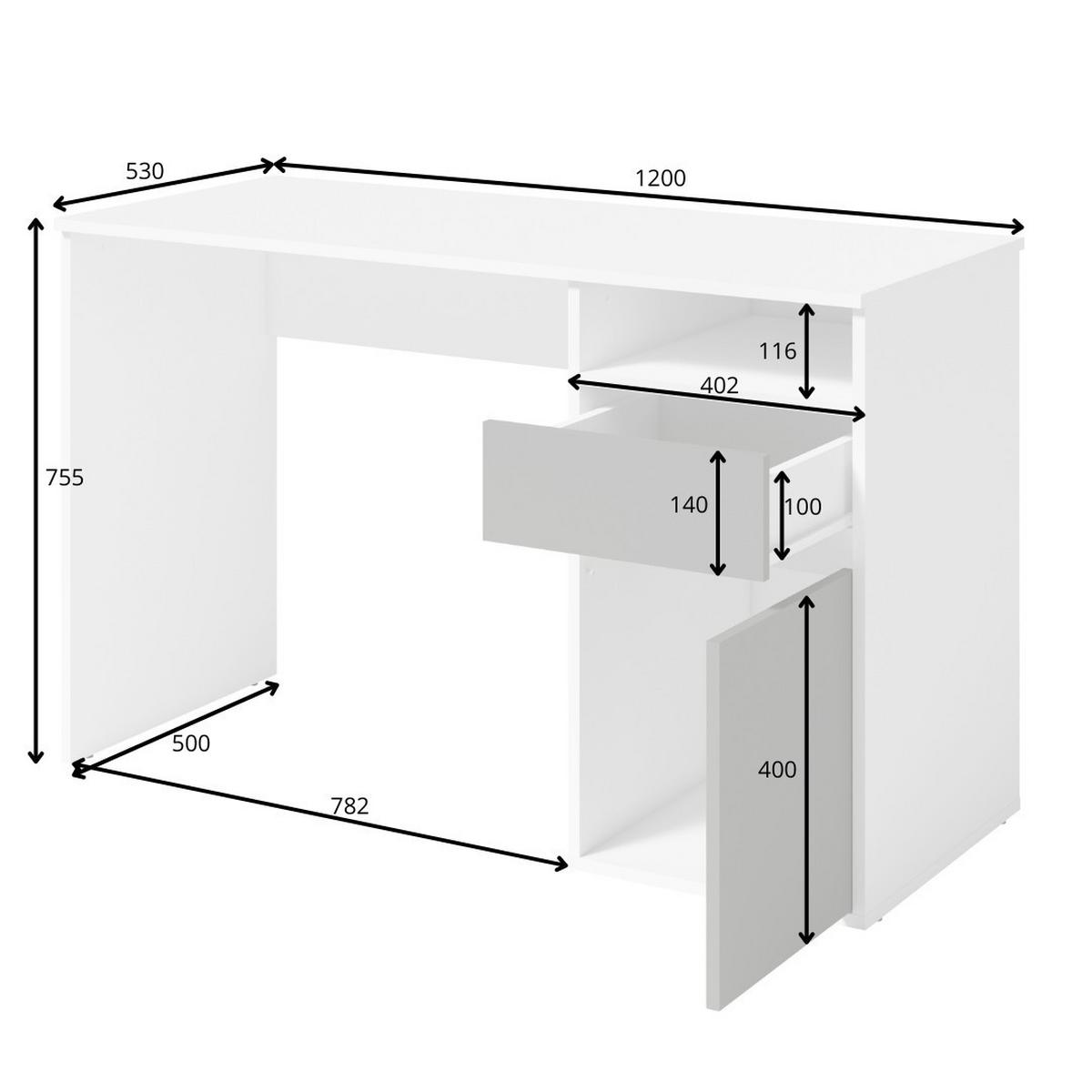 SCHREIBTISCH REGIS 120x53x75,5 cm Bürotisch Computertisch, Sonoma Eiche - Sonoma Eiche, Holzwerkstoff (53/120/75.5cm) - MASSENO